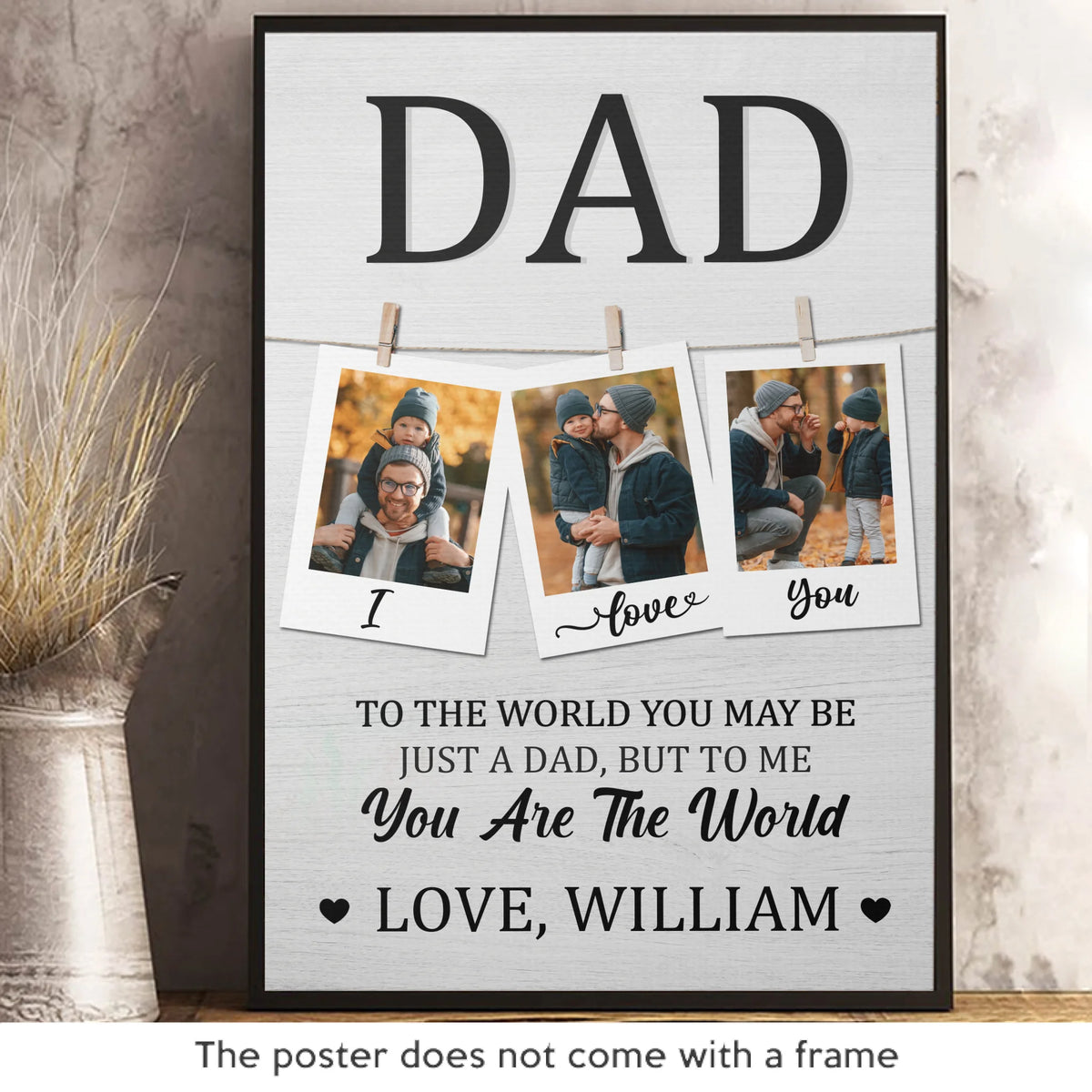 Custom Photo More Than Just A Dad - Family Personalized Custom Vertical Poster - Father's Day, Gift For Dad, Grandpa