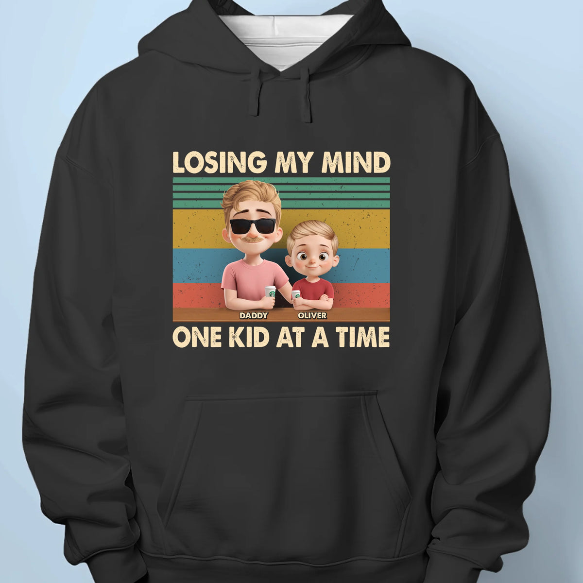 Just A Dad Trying Not To Lose It - Family Personalized Custom Unisex T-shirt, Premium T-shirt, Hoodie - Father's Day, Gift For Dad, Grandpa