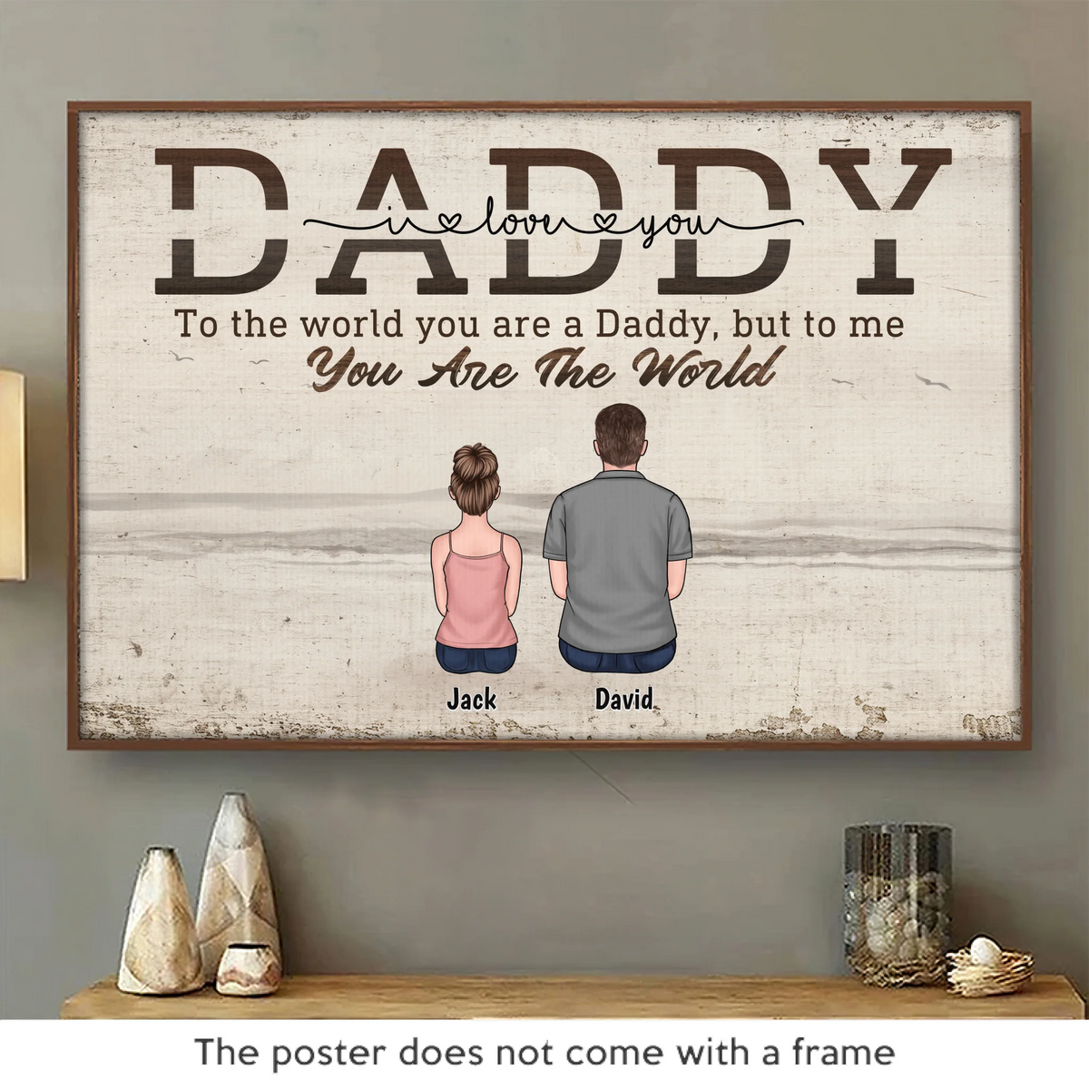 The World May Grow, But Your Love Is Home - Family Personalized Custom Horizontal Poster - Father's Day, Gift For Dad, Grandpa