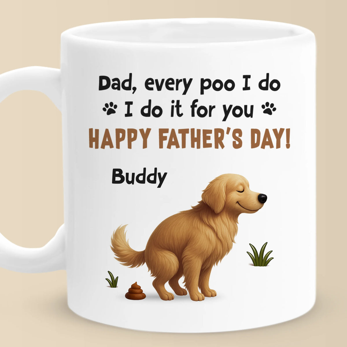 Behind Every Poo, There’s A Proud Fur Dad - Dog Personalized Custom Mug - Father's Day, Gift For Pet Owners, Pet Lovers