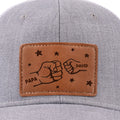All In With Papa - Family Personalized Custom Leather Patch Hat - Father's Day, Gift For Dad, Grandpa