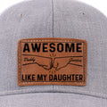 Tiny Hands, Big Love - Family Personalized Custom Leather Patch Hat - Father's Day, Gift For Dad, Daughter