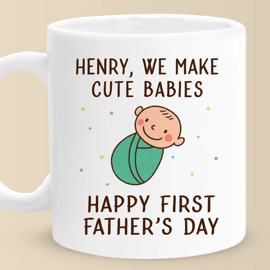Love, Snuggles And Memories - Family Personalized Custom Mug - Father's Day, Baby Shower Gift, Gift For First Dad, Baby Kids, Newborn Baby