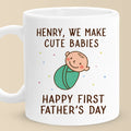 Love, Snuggles And Memories - Family Personalized Custom Mug - Father's Day, Baby Shower Gift, Gift For First Dad, Baby Kids, Newborn Baby