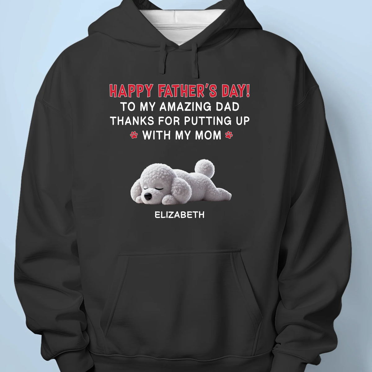 Thanks For Loving Her And Us - Dog Personalized Custom Unisex T-shirt, Premium T-shirt, Hoodie - Father's Day, Gift For Dad, Pet Owners, Pet Lovers