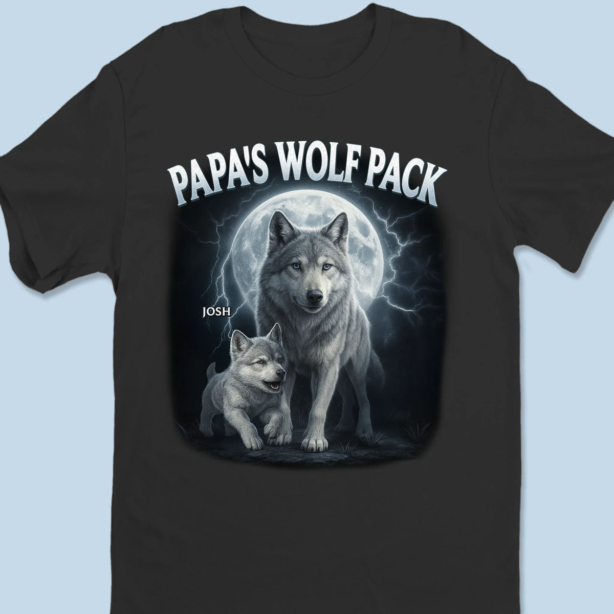 Wolf Pack Forever - Family Personalized Custom Unisex T-shirt, Premium T-shirt, Hoodie - Father's Day, Gift For Dad, Grandpa