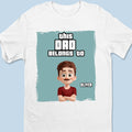 The Reason Papa Smiles - Family Personalized Custom Unisex T-shirt, Premium T-shirt, Hoodie -  Father's Day, Gift For Dad, Grandpa