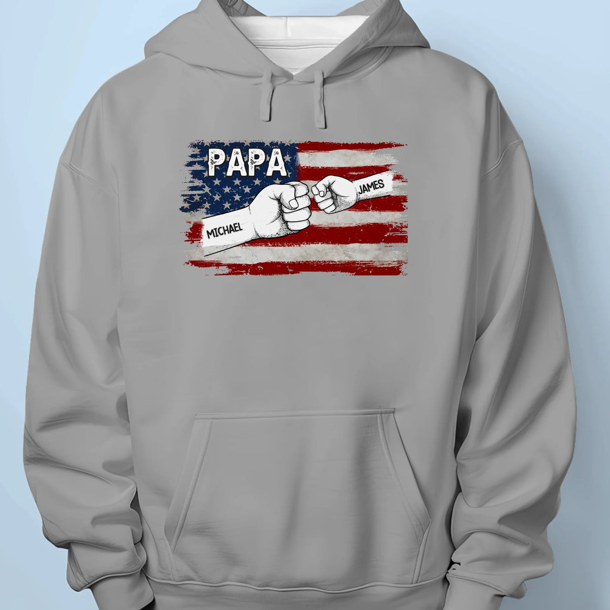 Papa’s Team, Stronger Together - Family Personalized Custom Unisex T-shirt, Premium T-shirt, Hoodie -  Father's Day, Gift For Dad, Grandpa