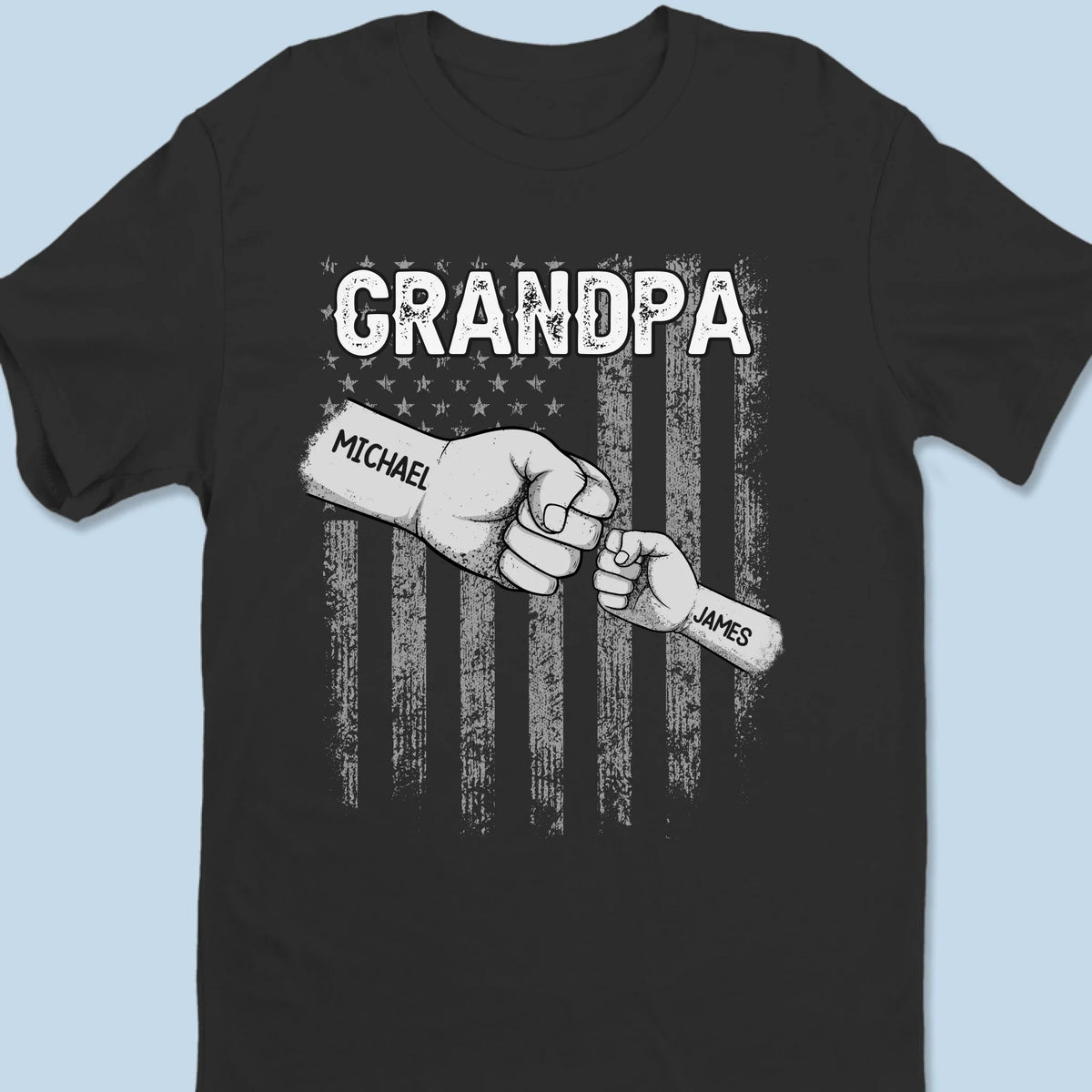 Built With Love And Fist Bumps - Family Personalized Custom Unisex T-shirt, Premium T-shirt, Hoodie - Father's Day, Gift For Dad, Grandpa