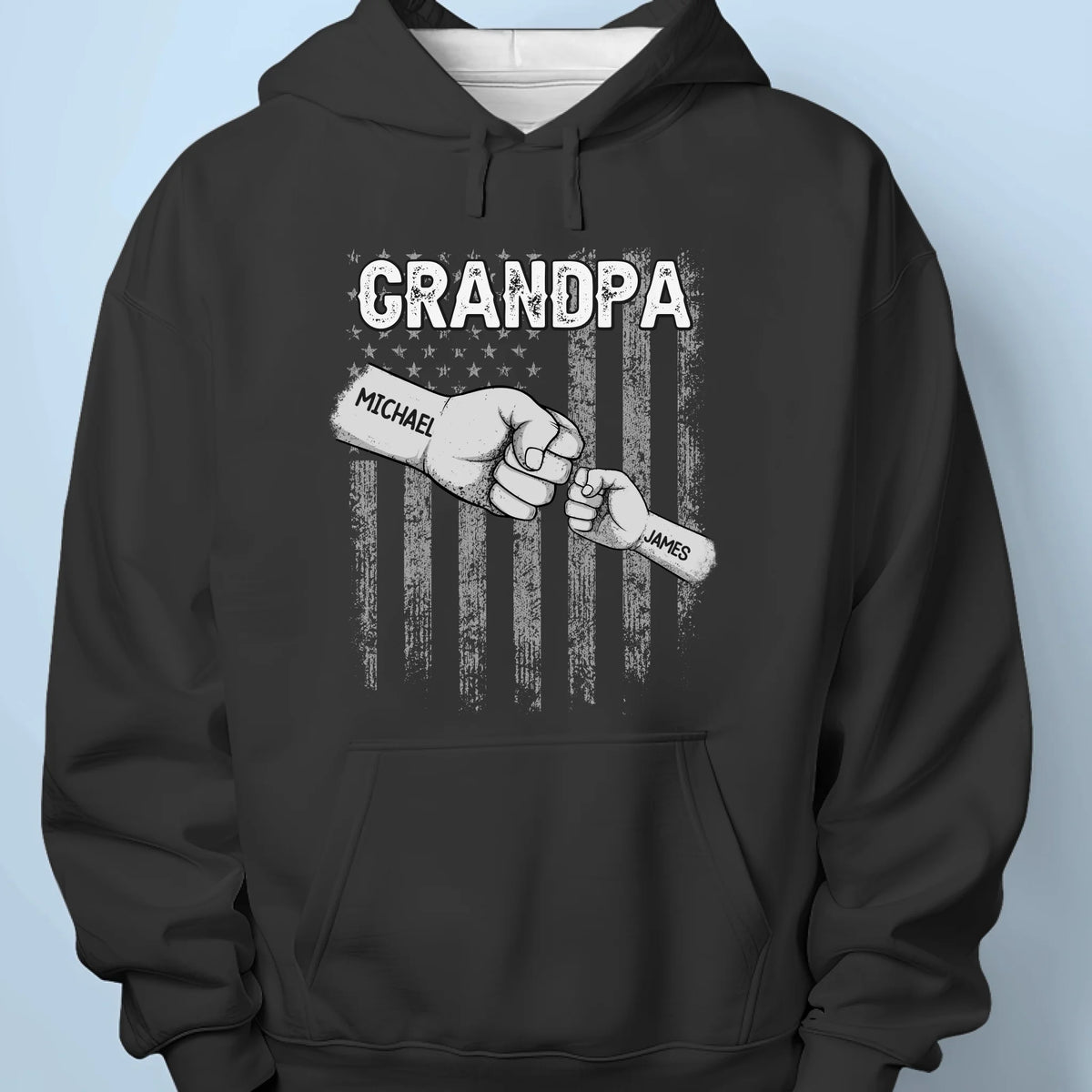 Built With Love And Fist Bumps - Family Personalized Custom Unisex T-shirt, Premium T-shirt, Hoodie - Father's Day, Gift For Dad, Grandpa