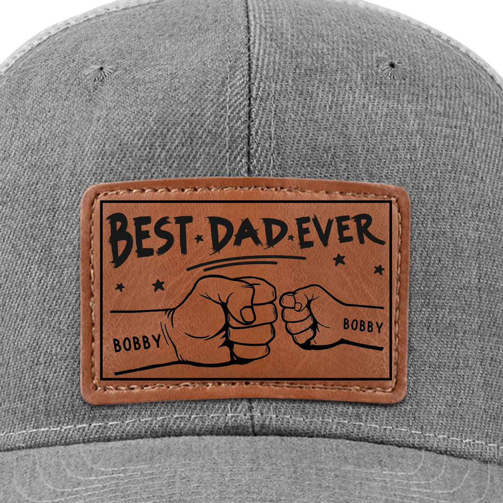 You're My Favorite, Grandpa - Family Personalized Custom Leather Patch Hat - Gift For Dad, Grandpa