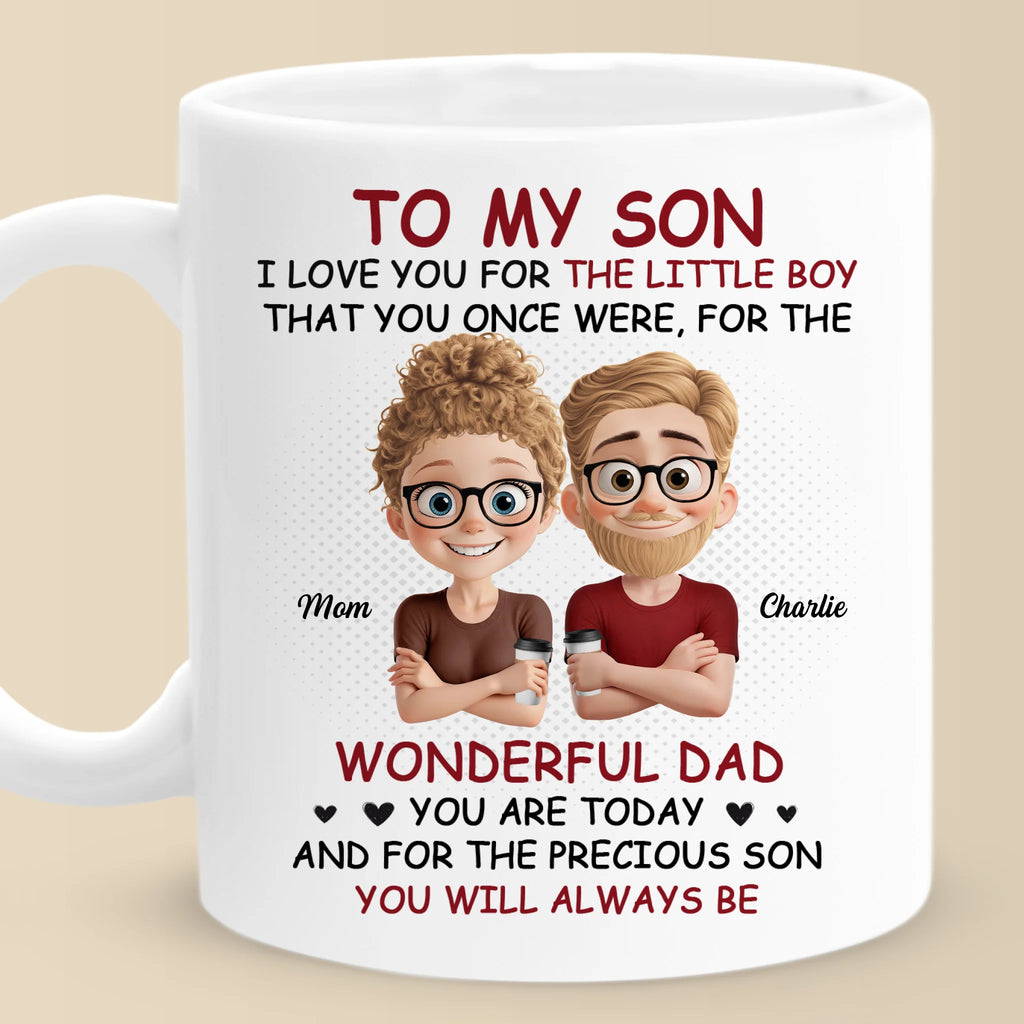 I See The Best Parts Of Me In You - Family Personalized Custom Mug - Father's Day, Gift For Son
