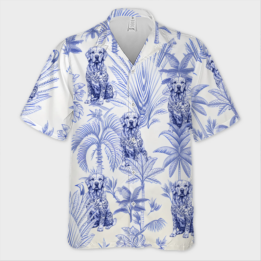 Tropical Pup Vibes - Dog Personalized Custom Unisex Tropical Hawaiian Aloha Shirt - Summer Vacation Gift, Gift For Pet Owners, Pet Lovers, Travel Lovers