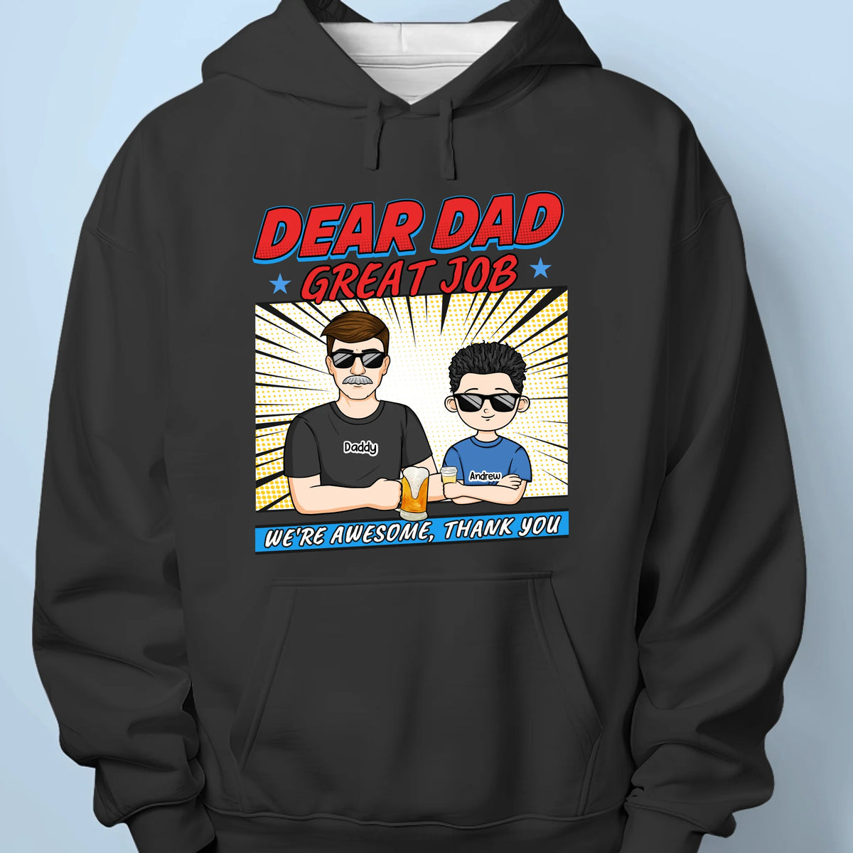 Cheers To You, Dad - Family Personalized Custom Unisex T-shirt, Premium T-shirt, Hoodie - Father's Day, Gift For Dad, Grandpa