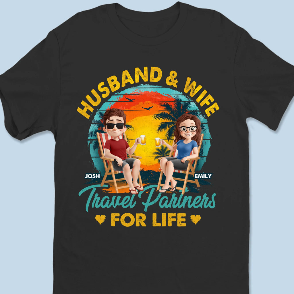 Couples Who Roam Together - Couple Personalized Custom Unisex T-shirt, Premium T-shirt, Hoodie - Summer Vacation Gift For Husband Wife, Anniversary, Travel Lovers