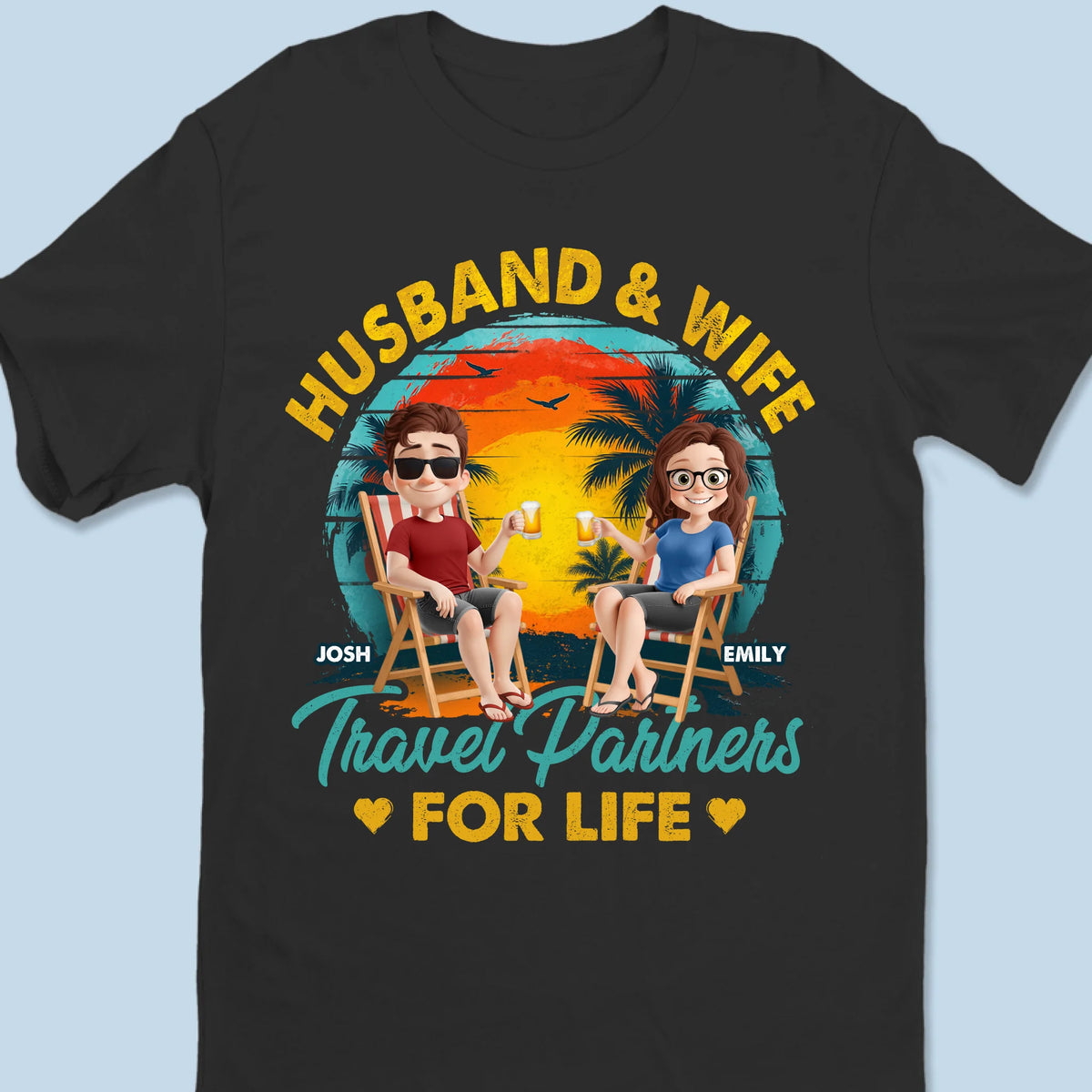 Couples Who Roam Together - Couple Personalized Custom Unisex T-shirt, Premium T-shirt, Hoodie - Summer Vacation Gift For Husband Wife, Anniversary, Travel Lovers