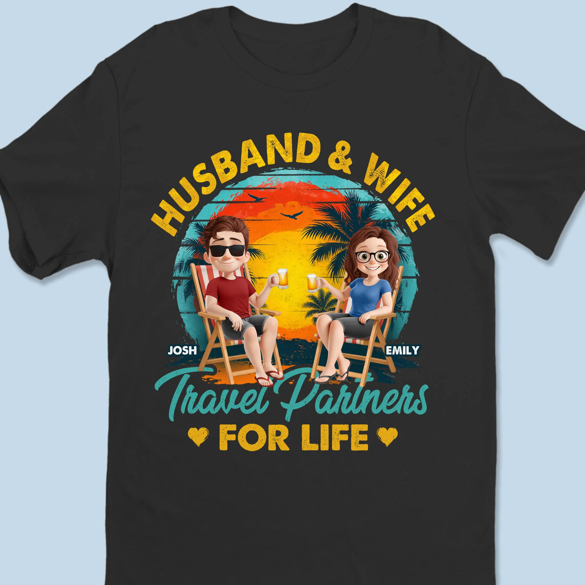 Couples Who Roam Together - Couple Personalized Custom Unisex T-shirt, Premium T-shirt, Hoodie - Summer Vacation Gift For Husband Wife, Anniversary, Travel Lovers