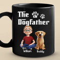The Dogfather - Dog Personalized Custom Black Mug - Father's Day,  Gift For Dad, Pet Owners, Pet Lovers