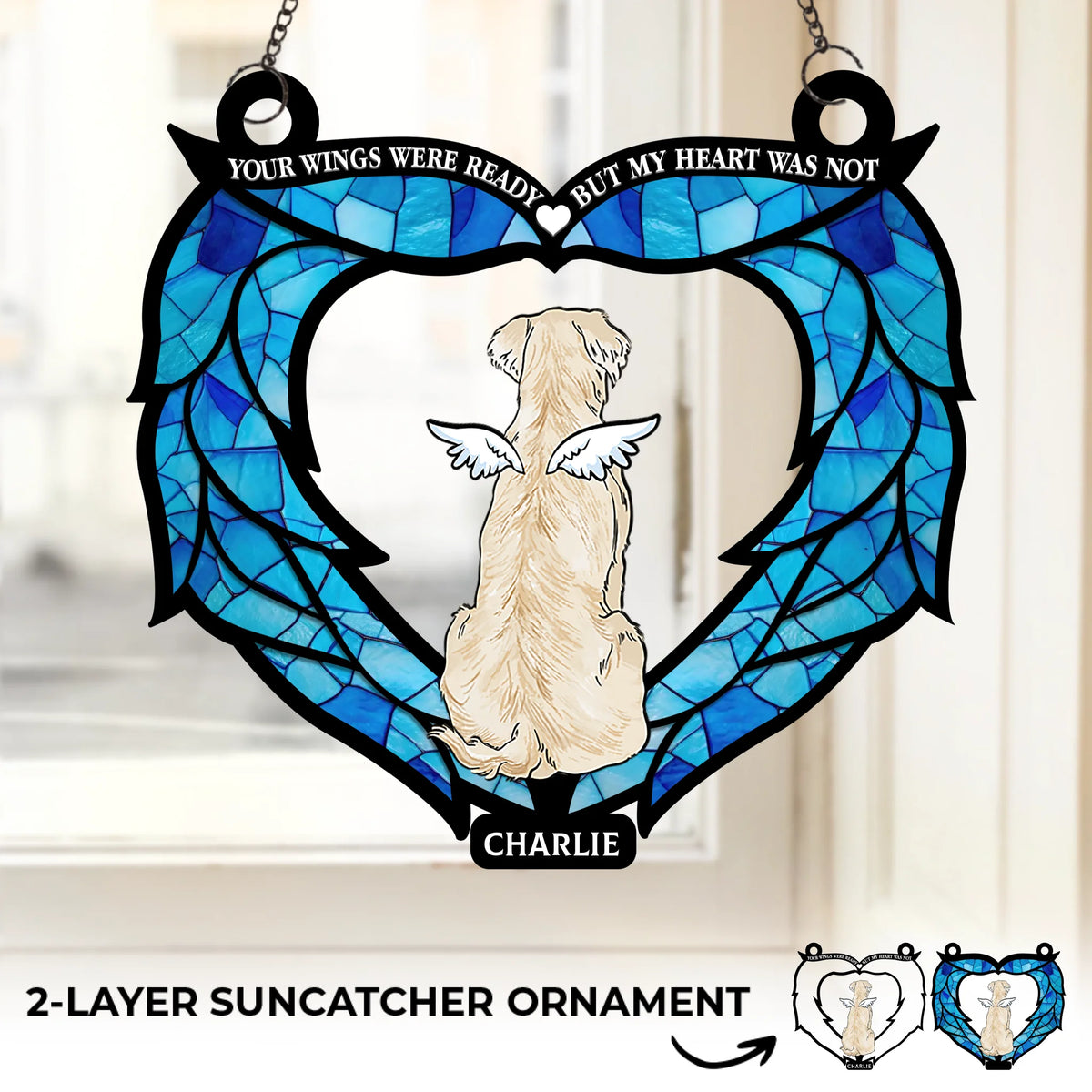 The Leash Is Empty, But My Heart Is Full - Memorial Personalized Window Hanging Suncatcher Ornament - Sympathy Gift For Pet Owners, Pet Lovers