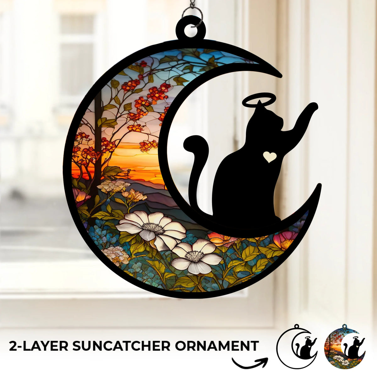 My Angel With Whiskers - Memorial Window Hanging Suncatcher Ornament - Sympathy Gift For Pet Owners, Pet Lovers