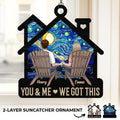 In This House, Love Lives - Couple Personalized Window Hanging Suncatcher Ornament - Gift For Husband Wife, Anniversary