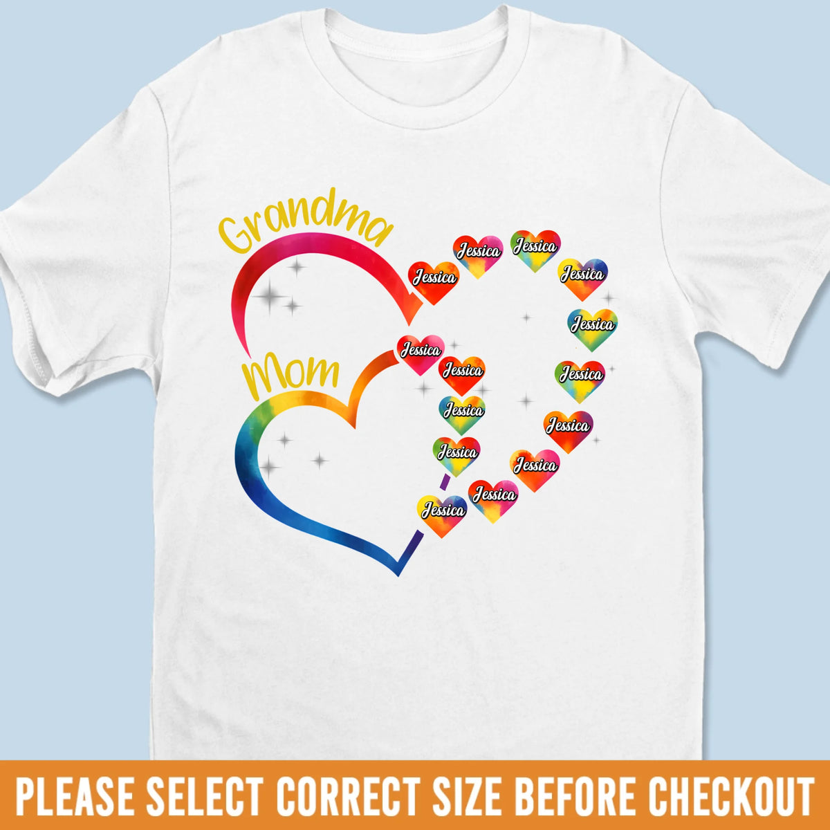 Love Stitched Into Every Name - Family Personalized Custom Unisex T-shirt, Premium T-shirt, Hoodie - Mother's Day, Gift For Mom, Grandma