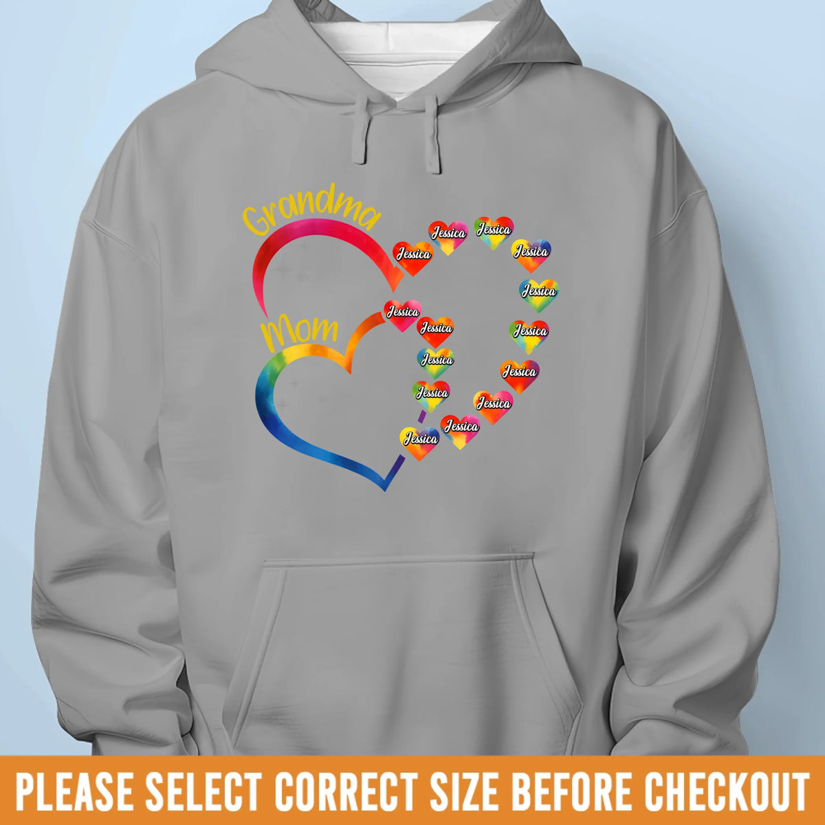 Love Stitched Into Every Name - Family Personalized Custom Unisex T-shirt, Premium T-shirt, Hoodie - Mother's Day, Gift For Mom, Grandma