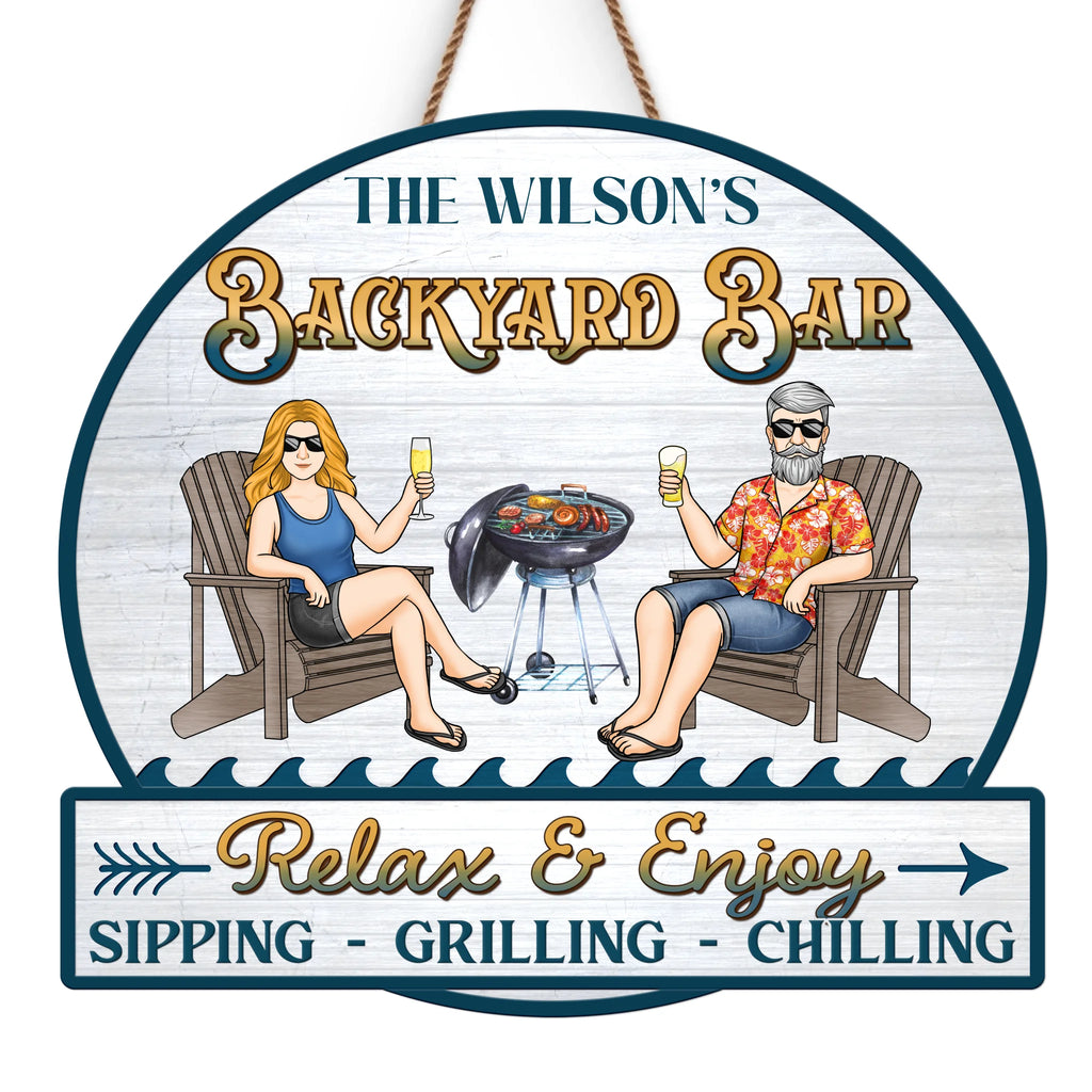 Patio Life Is Best Life - Couple Personalized Custom Home Decor Wood Sign - Gift For Husband Wife, Anniversary
