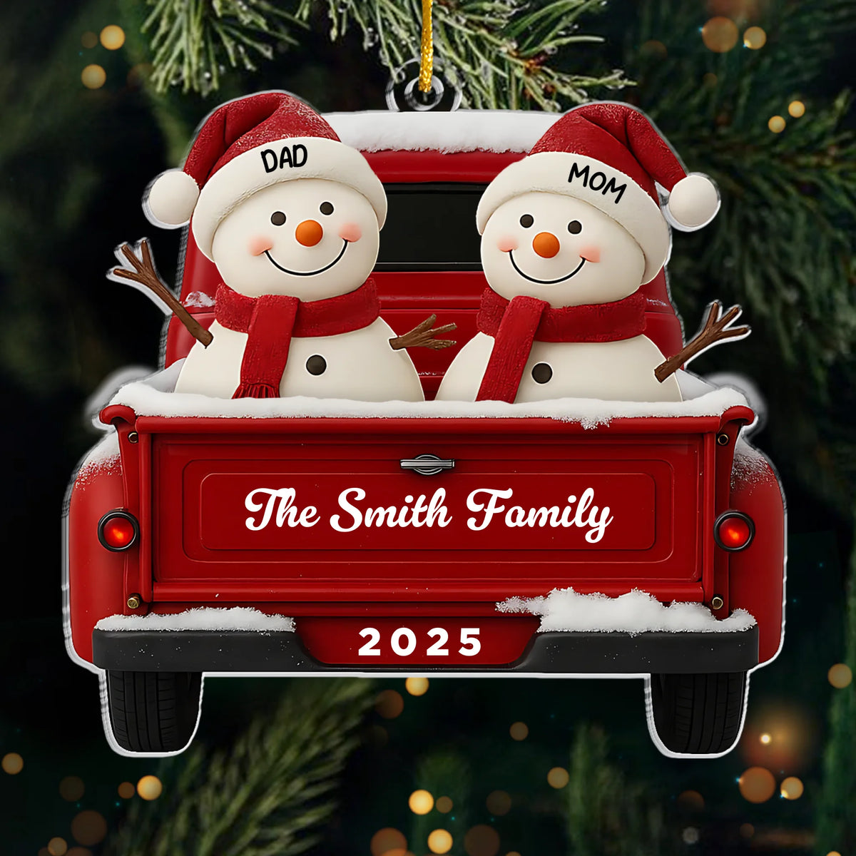 Custom Acrylic Ornament - Personalized Christmas Birthday Gifts For Mom, Dad, Kids - Our Happy Little Family