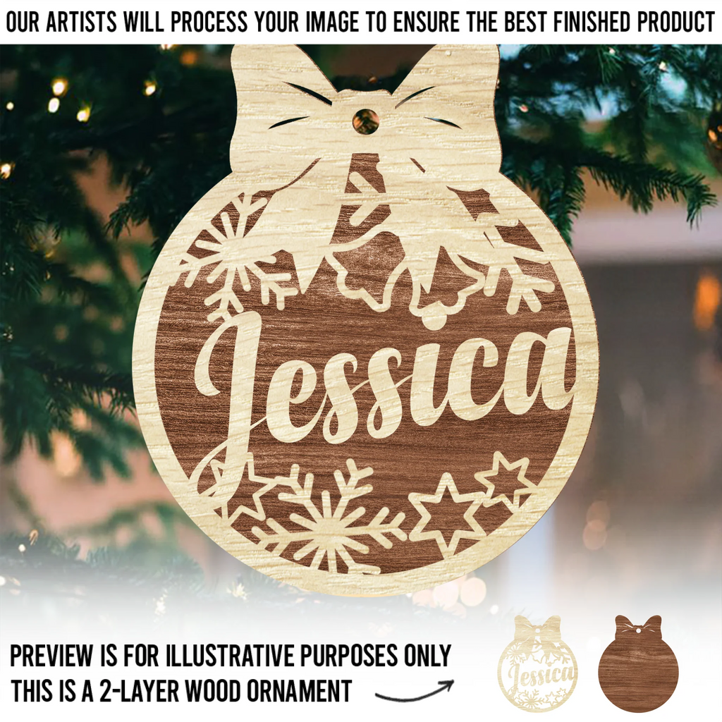 Custom Double Layer Wooden Ornament - Personalized Christmas Birthday Gifts For Mom, Dad, Kids - Joy In A Tiny Package