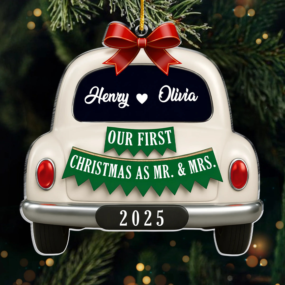 Custom Acrylic Ornament - Personalized Anniversary Christmas Wedding Gifts For Husband And Wife, Him And Her - Our Christmas Blessing