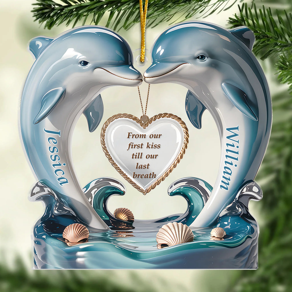 Custom Acrylic Ornament - Personalized Anniversary Wedding Gifts For Husband And Wife, Him And Her, All Believers - Two Souls, One Heart