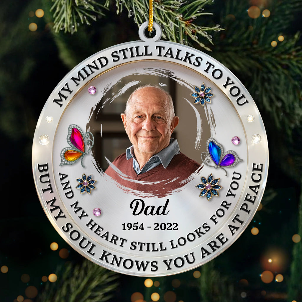 Custom Photo Acrylic Ornament - Personalized Memorial Sympathy Gifts For Loss Of Mom, Dad - In Loving Memory