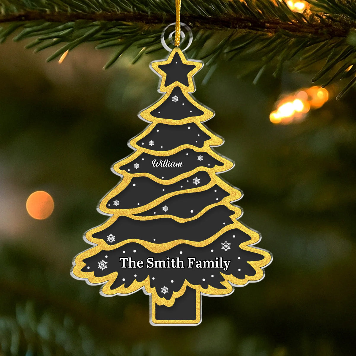 Custom Acrylic Ornament - Personalized Christmas Tree Ornament - Gift For Family, Bestie