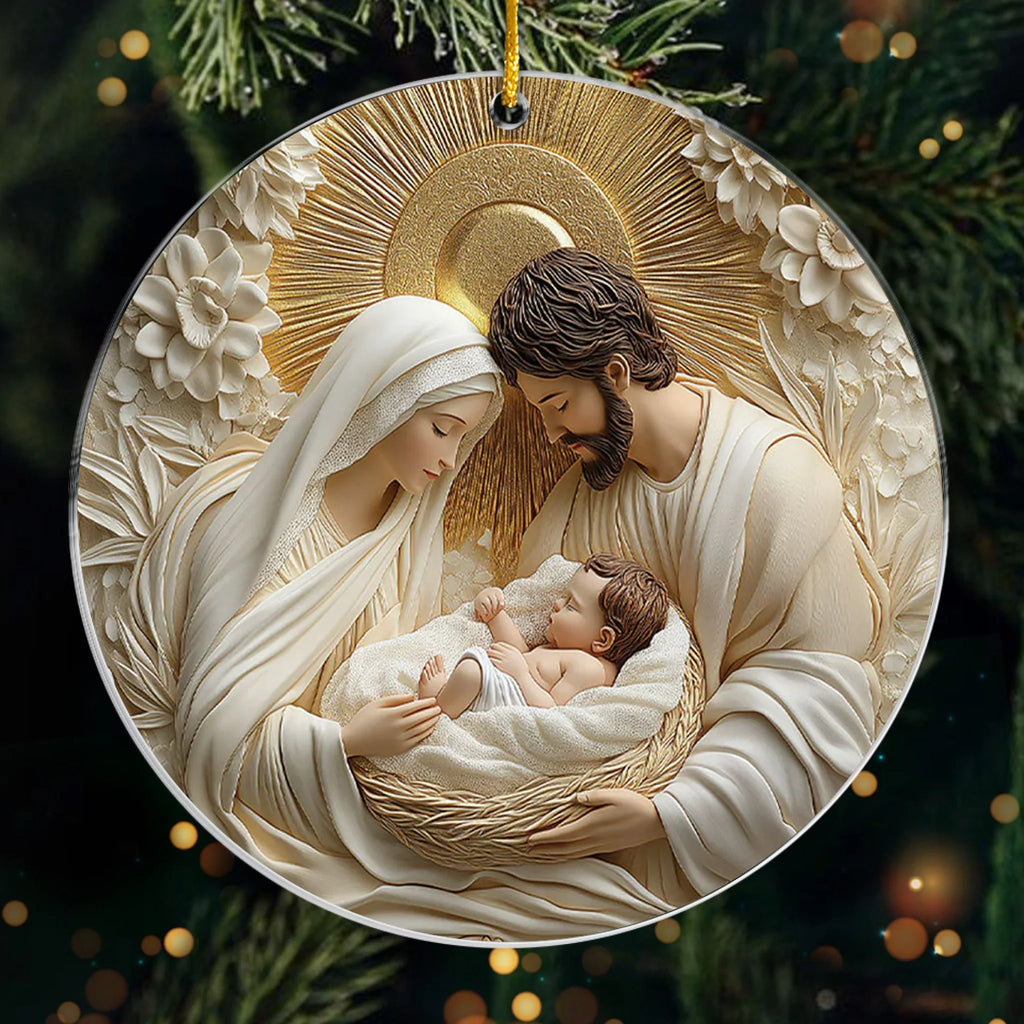 Acrylic Ornament - Christmas Gifts For Family, Yourself - Holy Family Christmas Ornament