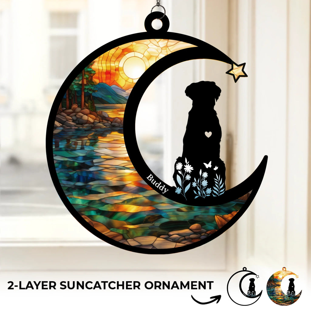 Custom Window Hanging Suncatcher Ornament - Personalized Pet Memorial Sympathy Gifts For Dogs, Cats - Gone But Never Forgotten