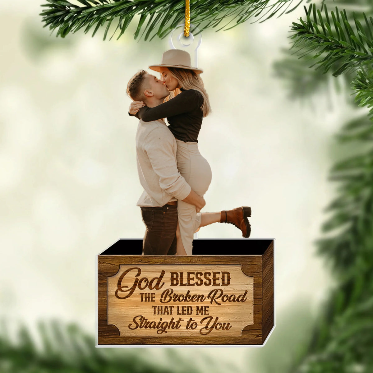 Custom Photo Acrylic Ornament - Personalized Anniversary Christmas Wedding Gifts For Husband And Wife, Him And Her - Blessed Journey Of Love
