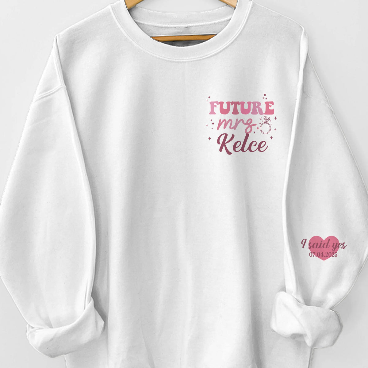 Custom Unisex Sweatshirt, Hoodie With Design On Sleeve - Personalized Gifts For Husband And Wife, Him And Her - Two Souls, One Story