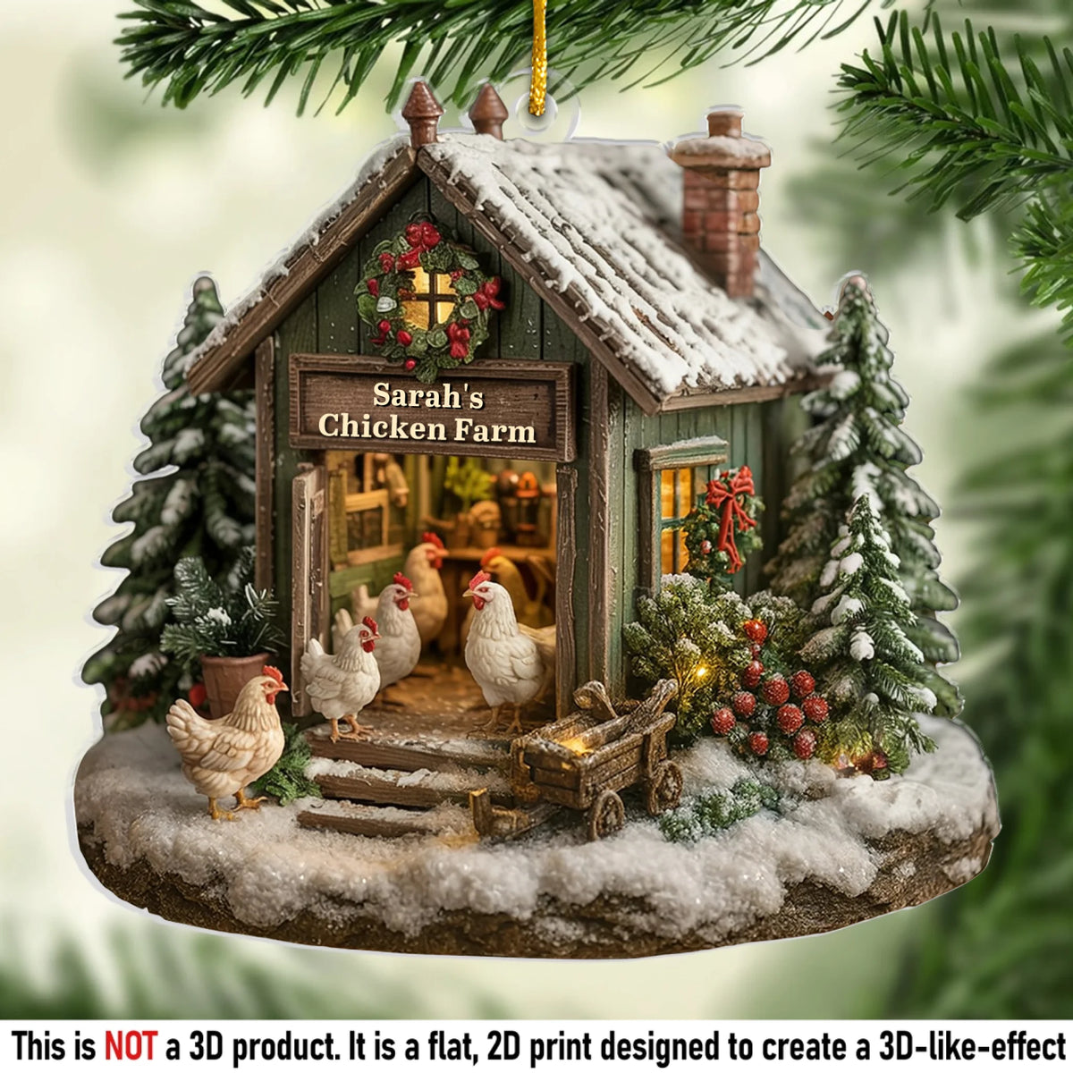 Custom Acrylic Ornament - Personalized Christmas Birthday Gifts For Men, Women - Chicka Chicka Boom Boom