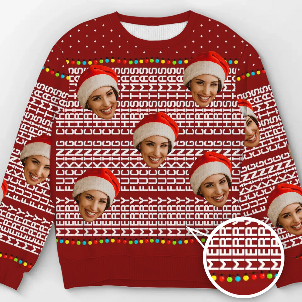 Custom Photo Unisex Ugly Sweatshirt - Personalized Christmas Birthday Gifts For Besties, Sisters, BFF, Family, Yourself - Merry, Bright, and Totally You