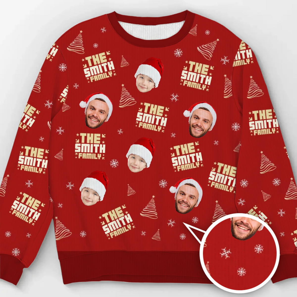 Custom Photo Unisex Ugly Sweatshirt - Personalized Christmas Birthday Gifts For Mom, Dad, Kids - Because One Photo Isn’t Enough