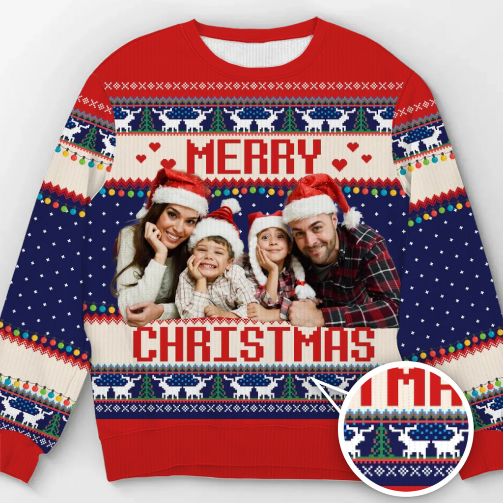 Custom Photo Unisex Ugly Sweatshirt - Personalized Christmas Birthday Gifts For Mom, Dad, Kids - Where Memories Become Warmer