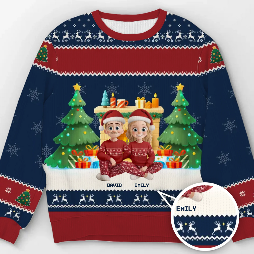 Custom Unisex Ugly Sweatshirt - Personalized Christmas Birthday Gifts For Mom, Dad, Kids - Sleighing The Holidays Together