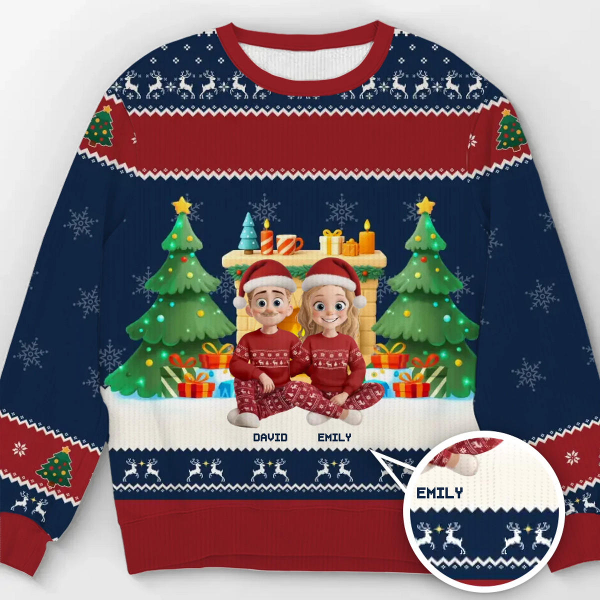 Custom Unisex Ugly Sweatshirt - Personalized Christmas Birthday Gifts For Mom, Dad, Kids - Sleighing The Holidays Together