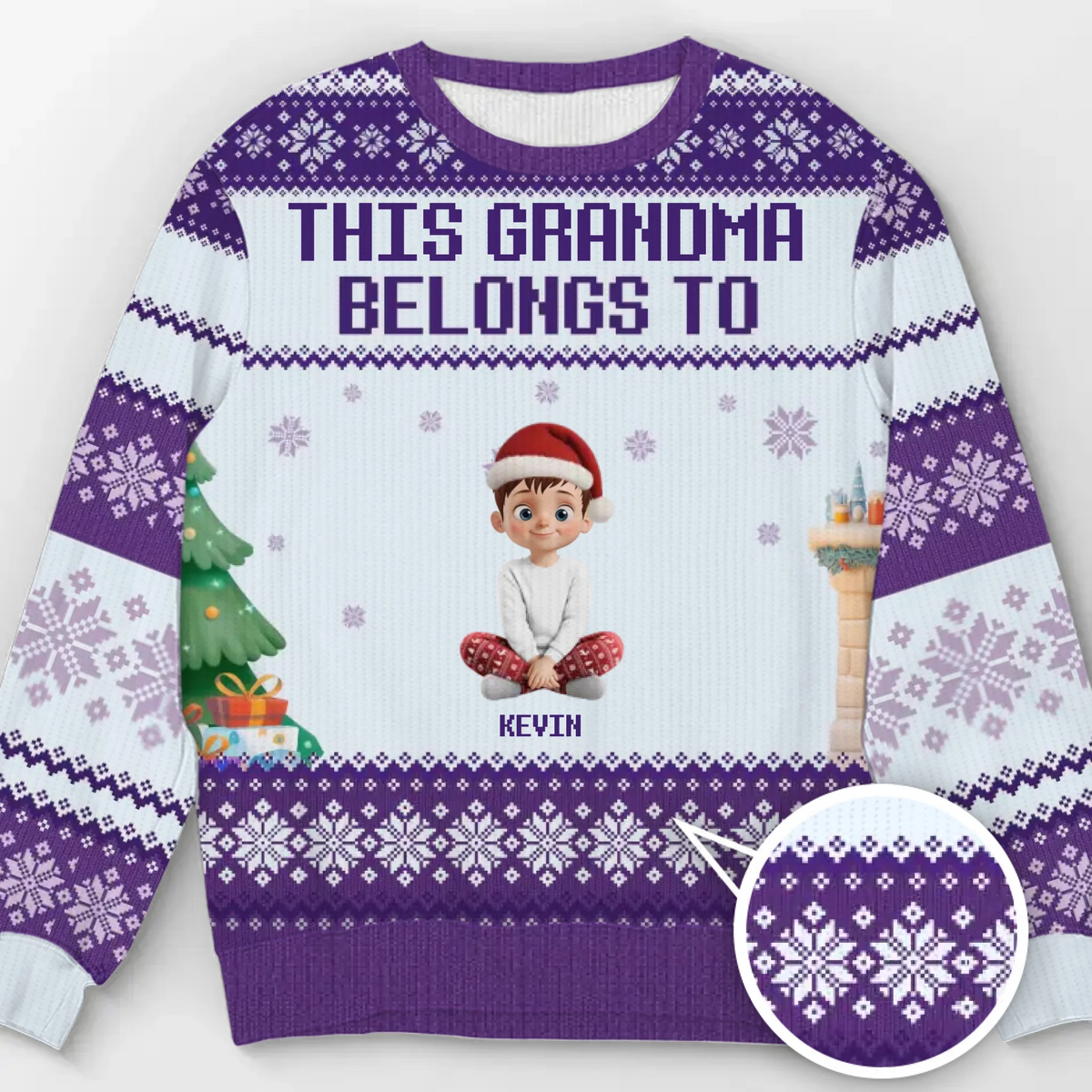 Custom Unisex Ugly Sweatshirt - Personalized Christmas Birthday Gifts For Mom, Grandma - Our Hearts Belong To Grandma