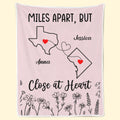 Custom Long Distance Blanket - Personalized Birthday Gifts For Grandma - Never Apart In Heart
