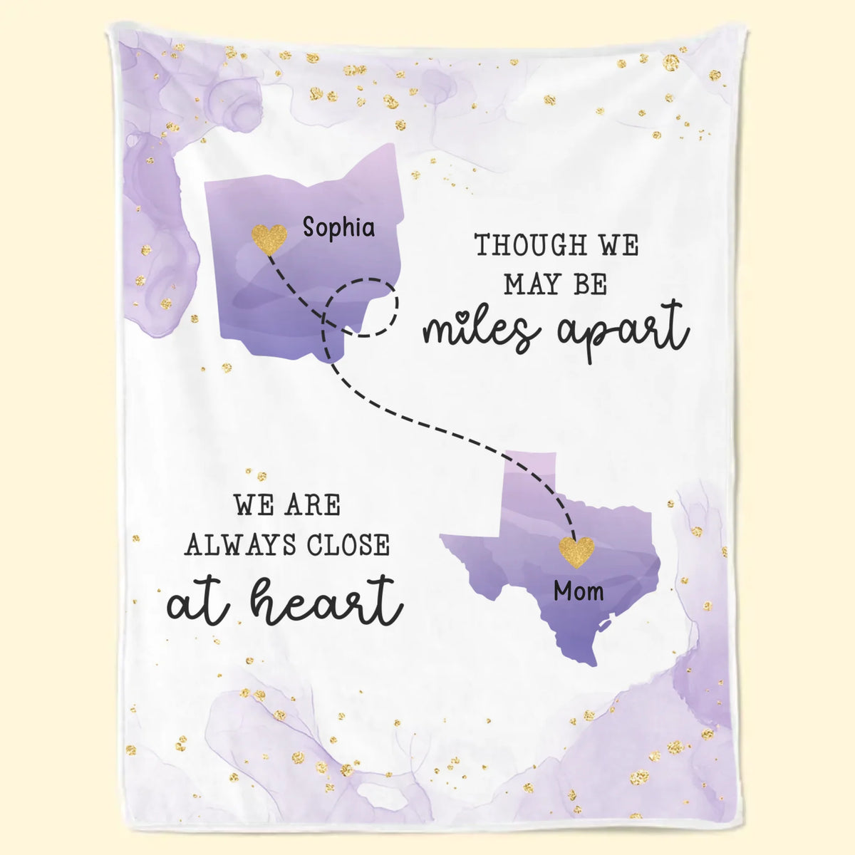 Custom Long Distance Blanket - Personalized Birthday Gifts For Besties, Sisters, BFF, Family - We Are Always Close At Heart