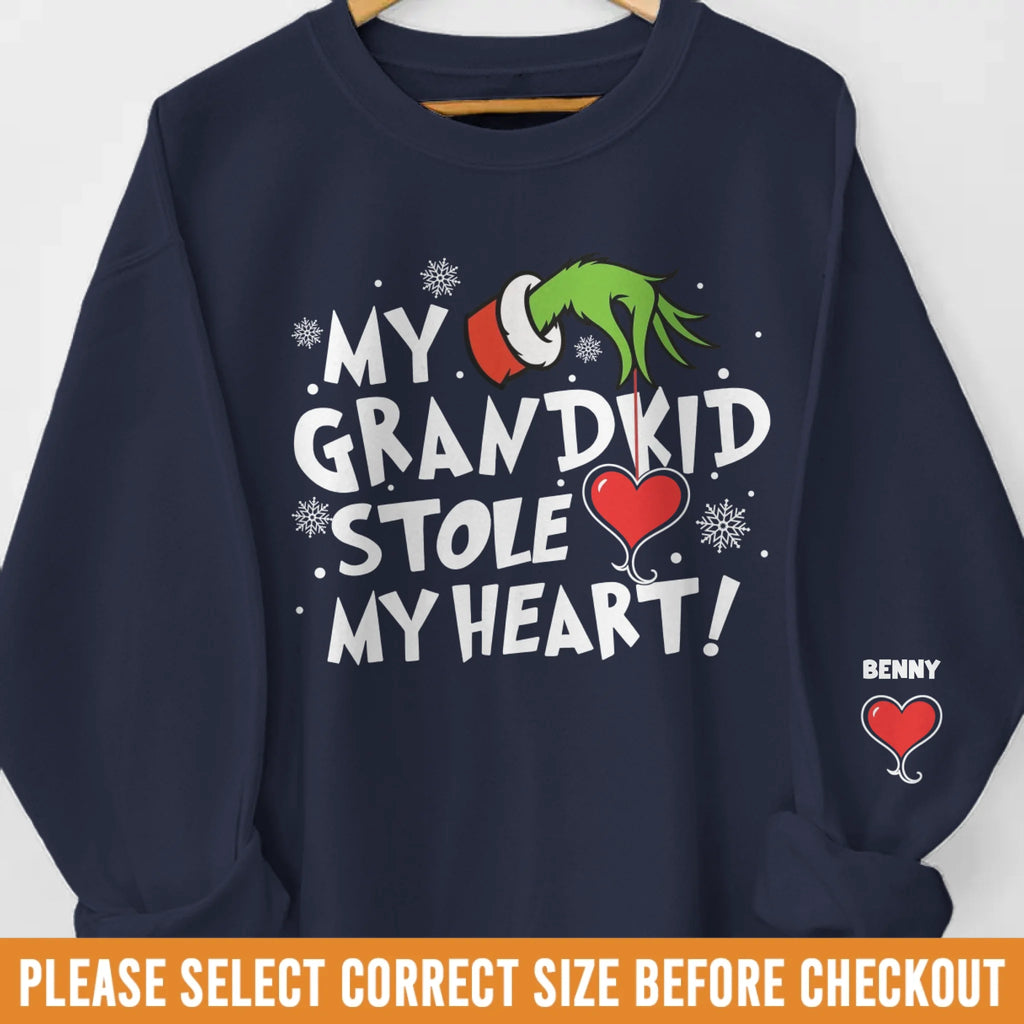 Custom Unisex Sweatshirt, Hoodie With Design On Sleeve - Personalized Christmas Birthday Gifts For Mom, Grandma - Where Grandkids Go, Joy Follows