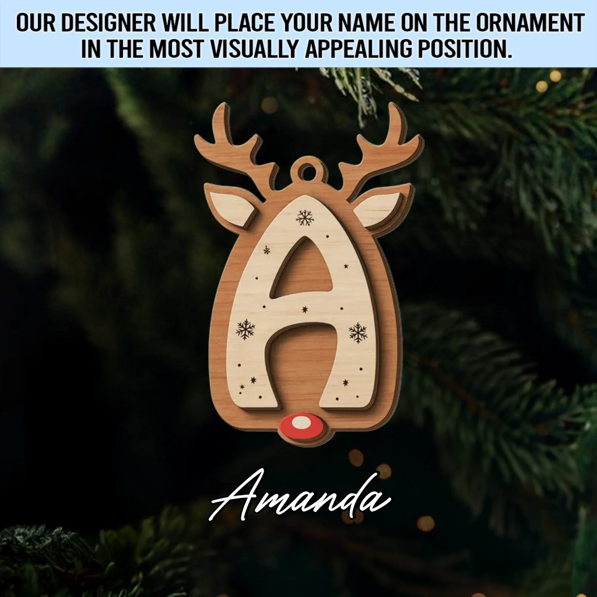 Custom Double Layer Wooden Ornament - Personalized Christmas Birthday Gifts For Mom, Dad, Kids - Letters of Joy Memories of Love