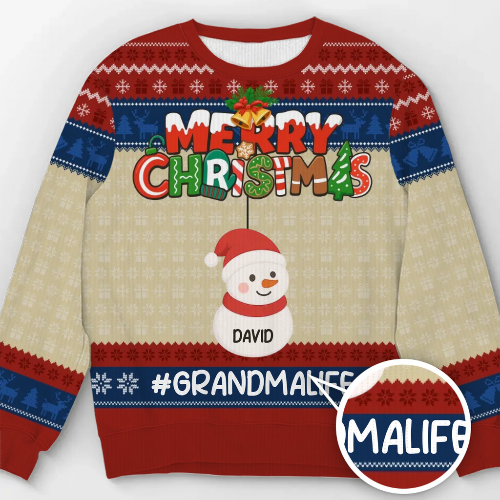 Custom Unisex Ugly Sweatshirt - Personalized Christmas Birthday Gifts For Mom, Dad, Kids - Grandkids Make Christmas Merrier